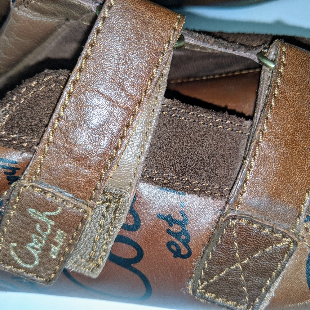 Luxury Brand Coach Brown Leather Velcro Sneakers